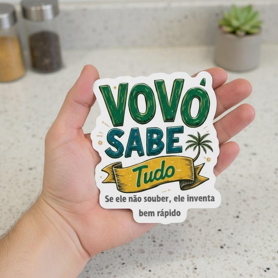Vovô Sabe Tudo Die-Cut Magnet Funny Portuguese Grandpa Refrigerator Magnet