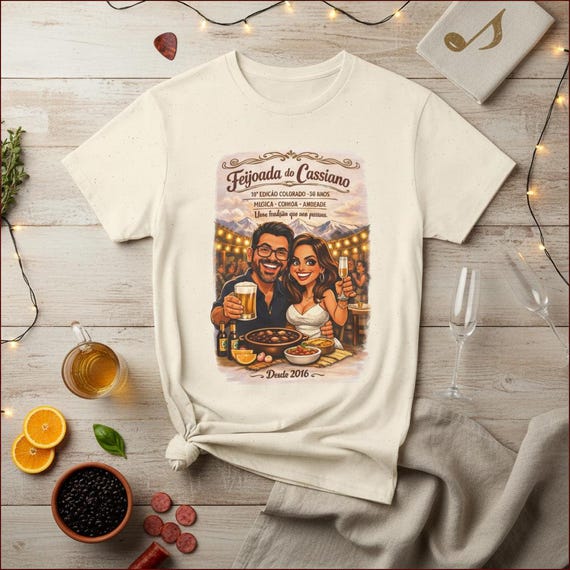 Birthday Party T-shirt Custom Couple Caricature Celebration Tee