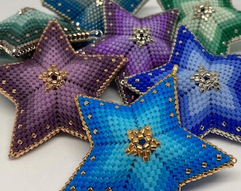 Perlen Stern Weihnachtsschmuck Samen Perle 3D Peyote Stern kleine Ornamente ombre petite