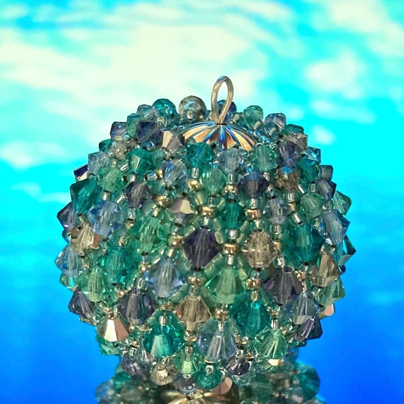 Meerjungfrau Perlen Christbaumschmuck Schmuck Ball Ornamente Kristall Suncatcher Auto Fenster Geschenk für Meerjungfrau Liebhaber