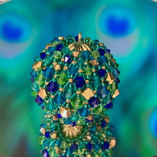 Peacock beaded Christmas ornament jeweled Christmas ball ornaments crystal suncatcher car sun catcher window