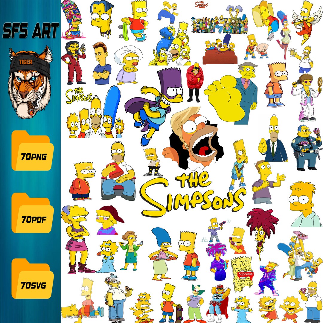 The Simpsons Cartoon Svg Bundle Svg Files Digital Prints - Etsy Canada