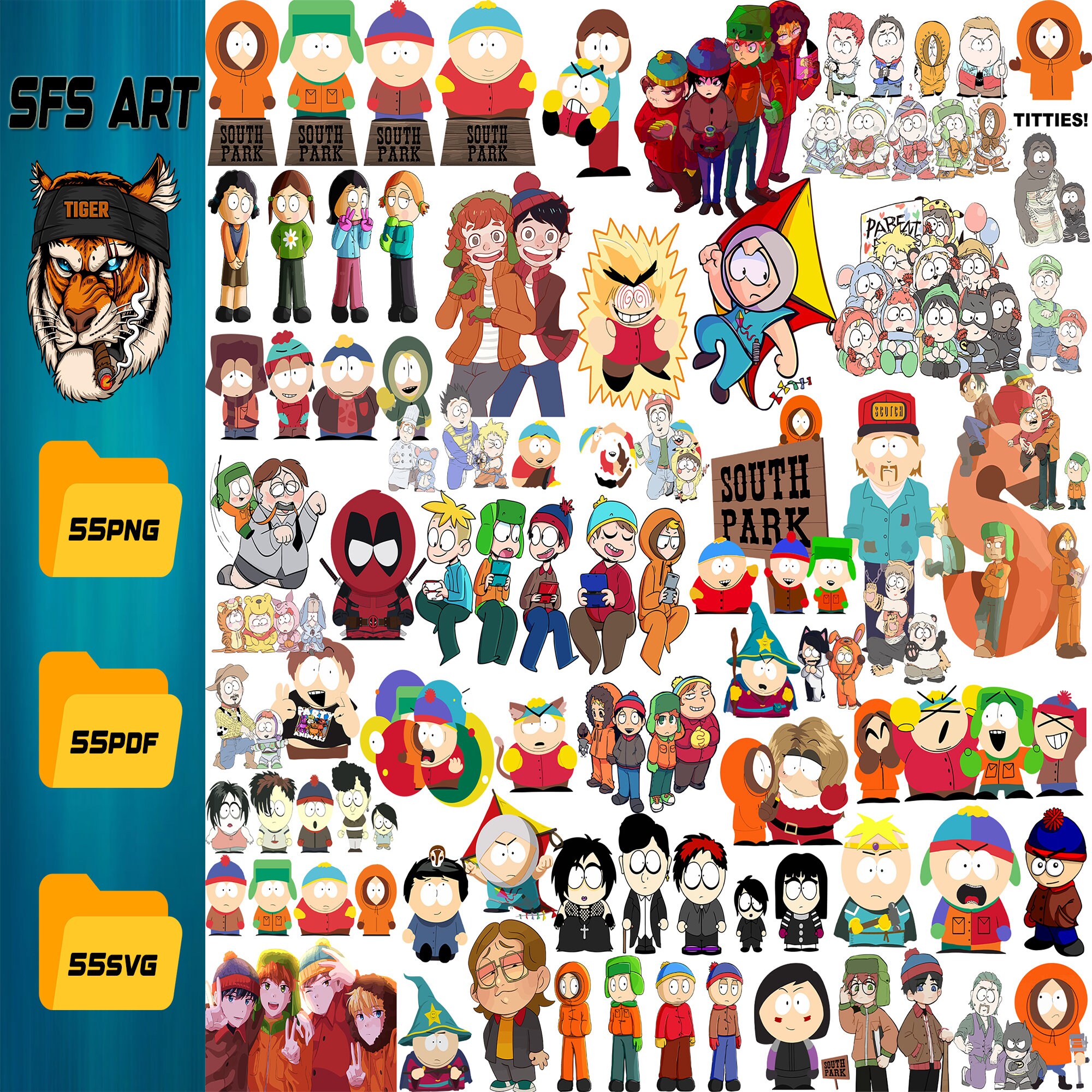 Old Long Johnson South Park Clipart