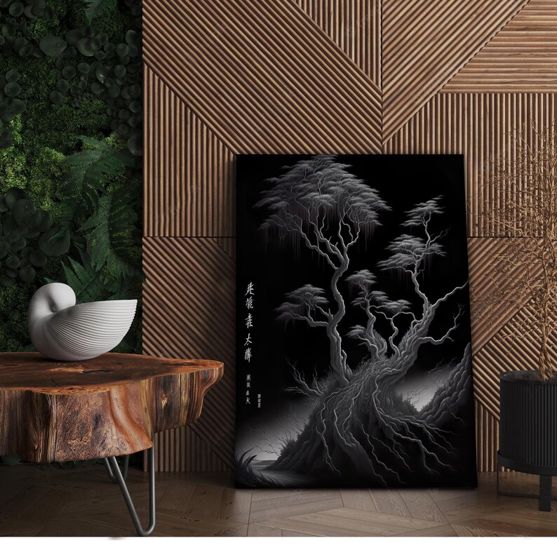 The Tree of Eternal Life Japanese Wall Art Canvas Print Etsy