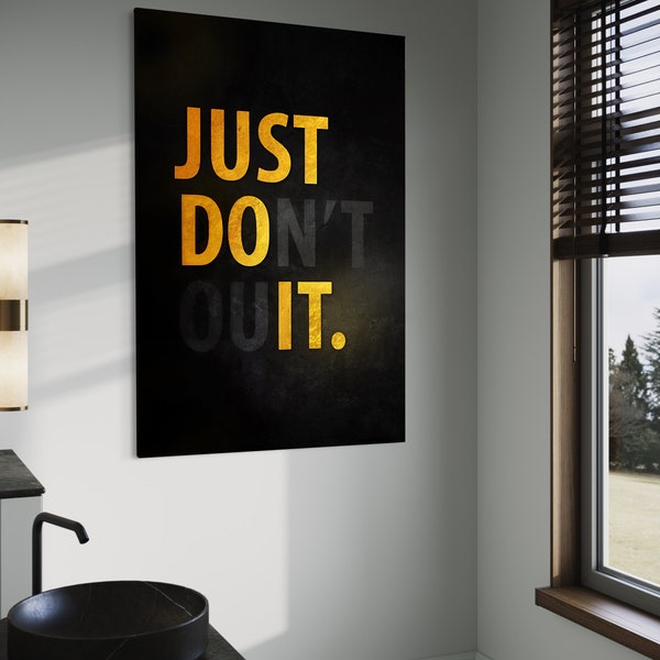 Just don't quit - Gold Edition - Leinwandbild Motivation