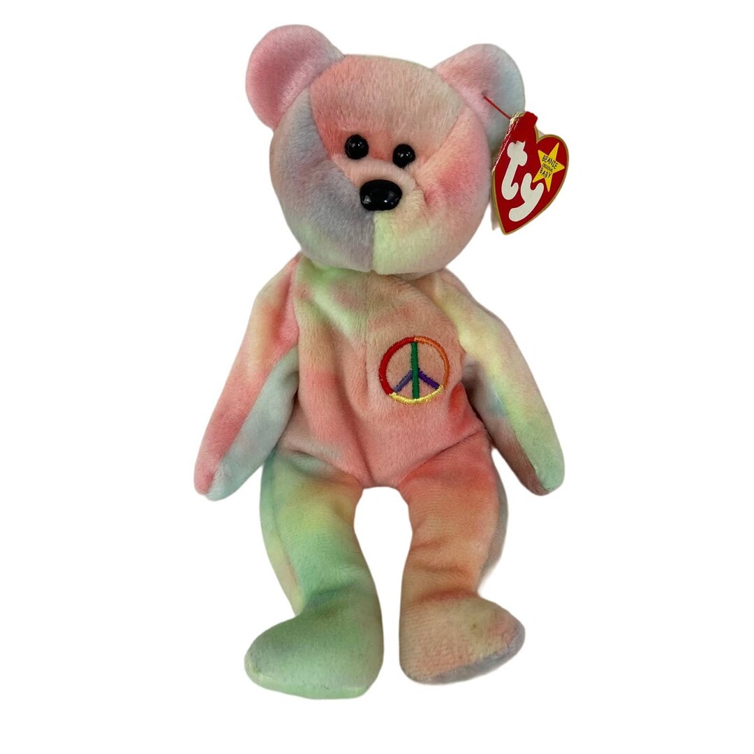 Rare Retired 1996 Ty Beanie Baby Rainbow Tie Dye Peace Bear - Etsy