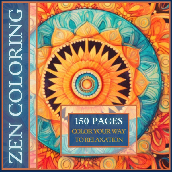 Zen Coloring Book is 150 pages of intricate designs, patterns and illustrations that promote mindfulness, meditation, and relaxation.