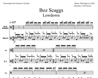 Boz Scaggs - Lowdown (Drum Sheet Music)