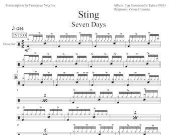 Sting - Seven Days (Drum Sheet Music)