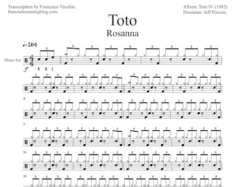 Toto - Rosanna (Drum Sheet Music)