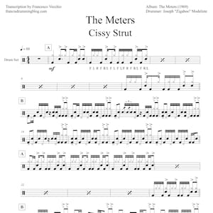 The Meters - Cissy Strut (Drum Sheet Music)