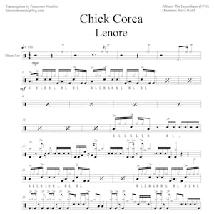 Chick Corea - Lenore (Drum Sheet Music)