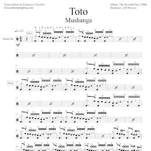 Toto - Mushanga (Drum Sheet Music)