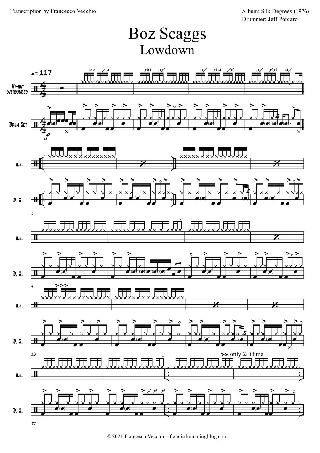 洋書 Drum Songs Boz Scaggs - Lowdown (drum Sheet Music) - Etsy