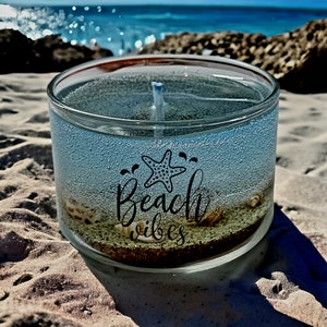 Mini Scented Beach Themed Candle In Giftbox