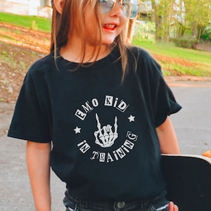 emo kid in training baby/toddler shirt, goth baby gift, emo baby gift, elder emo pregnancy announcement, emo newborn gift, goth toddler