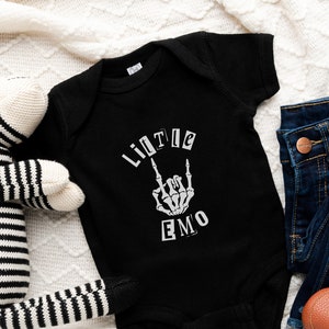 little emo baby shirt, emo kid in training toddler shirt, goth baby gift, emo baby gift, elder emo pregnancy announcement, emo newborn