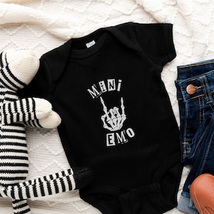 mini emo baby shirt, emo kid in training toddler shirt, goth baby gift, emo baby gift, elder emo pregnancy announcement, emo newborn