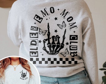 elder emo mom club sweatshirt, elder emo mom shirt, alternative mom, gift for emo mom, elder emo shirt, emo clothing, it wasnt a phase