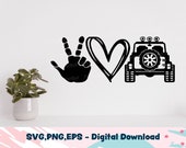 Peace Love Off Road SVG: Jeep Cut File (Digital Download)