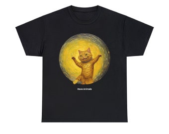 Yellow Cat Dancing Unisex Heavy Cotton Tee