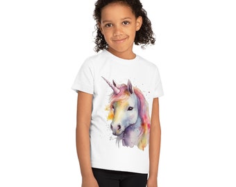 Beautiful Unicorn in Watercolor - Kids' Creator T-Shirt