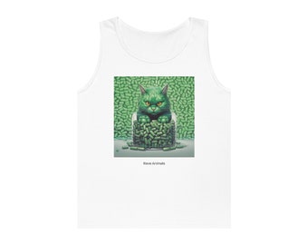 Green Cat Unisex Heavy Cotton Tank Top