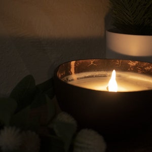 Coconut Bowl, Coconut Shell, 2 Wick Soy Wax Candle image 5