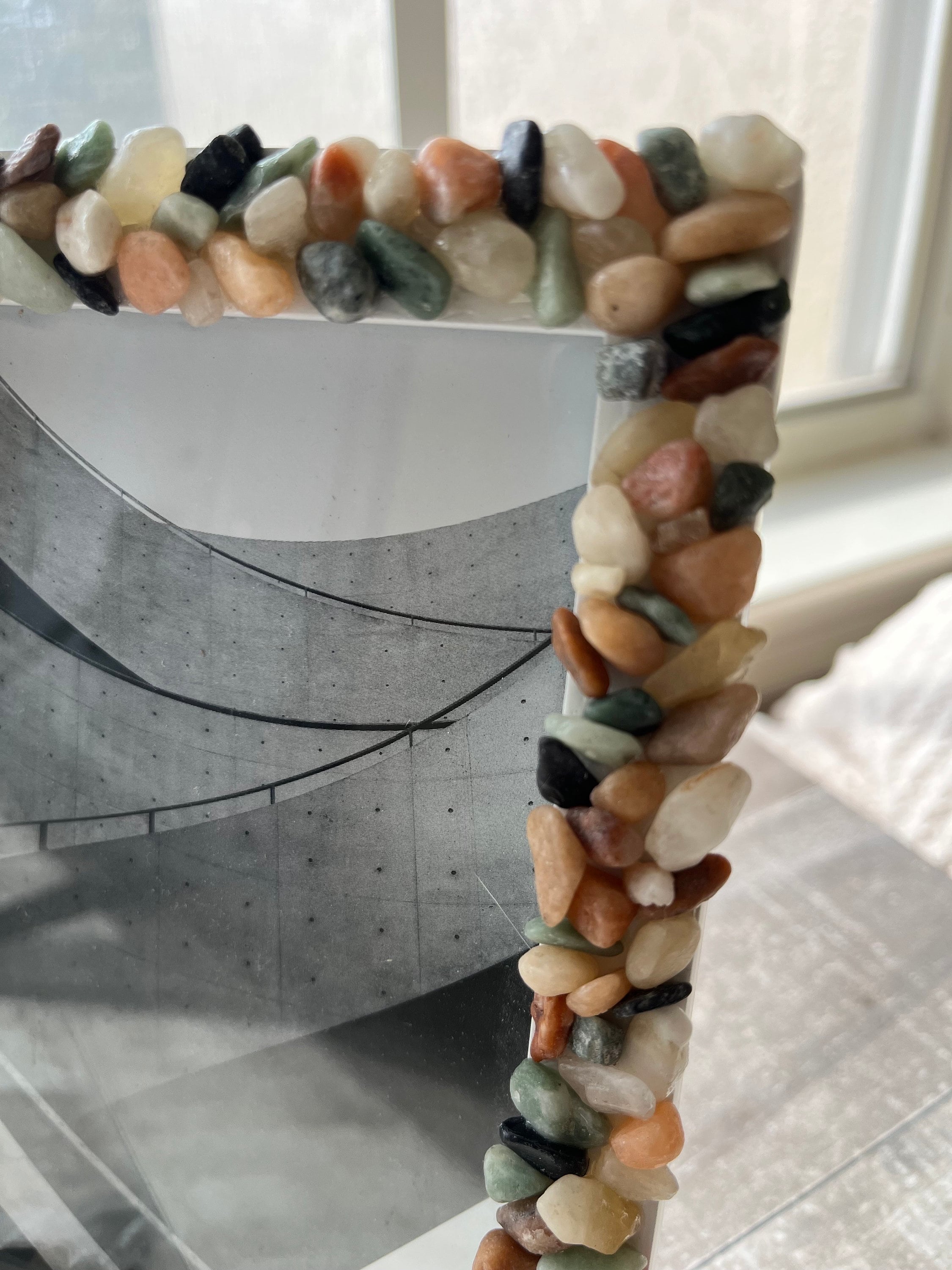 Crushed Marble, Decorative Rock Frame, Wedding Gift Idea, 4x6