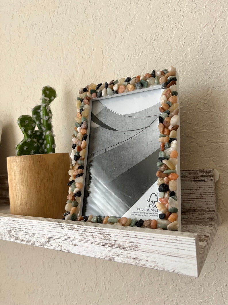 Frame With Rocks Mini Crushed Marble, Decorative Rock Frame, Wedding Gift Idea, 4x6 Frame ...