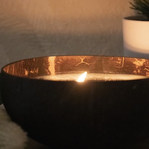 Coconut Bowl, Coconut Shell, 2 Wick Soy Wax Candle image 4