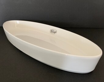 Versatile Narrow Oval Serving Dish - Unique Shape Adds Interest 16” x 6.25” - Made in Portugal