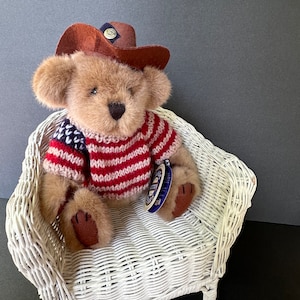1996 Handcrafted Brass Button Bears Collection “Cody” Fully Jointed - Pickford Bears Ltd - 11” x 9” x 6”