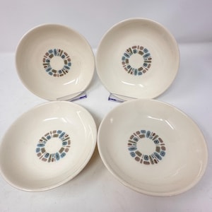 Vintage Canonsburg Temporama 5.5” Bowls 4 Set Mid Century Modern Atomic Pottery