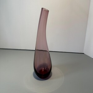 1990s IKEA Amethyst Vase: Minimalist Curved Glass Vase