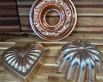 Vintage Retro Copper Jello Mold Fluted 6 1/2