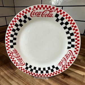 Vintage Nostalgic 1996 Coca Cola 10 1/2” Plate - Red, Black, and White - Gibson - Coke Memorabilia