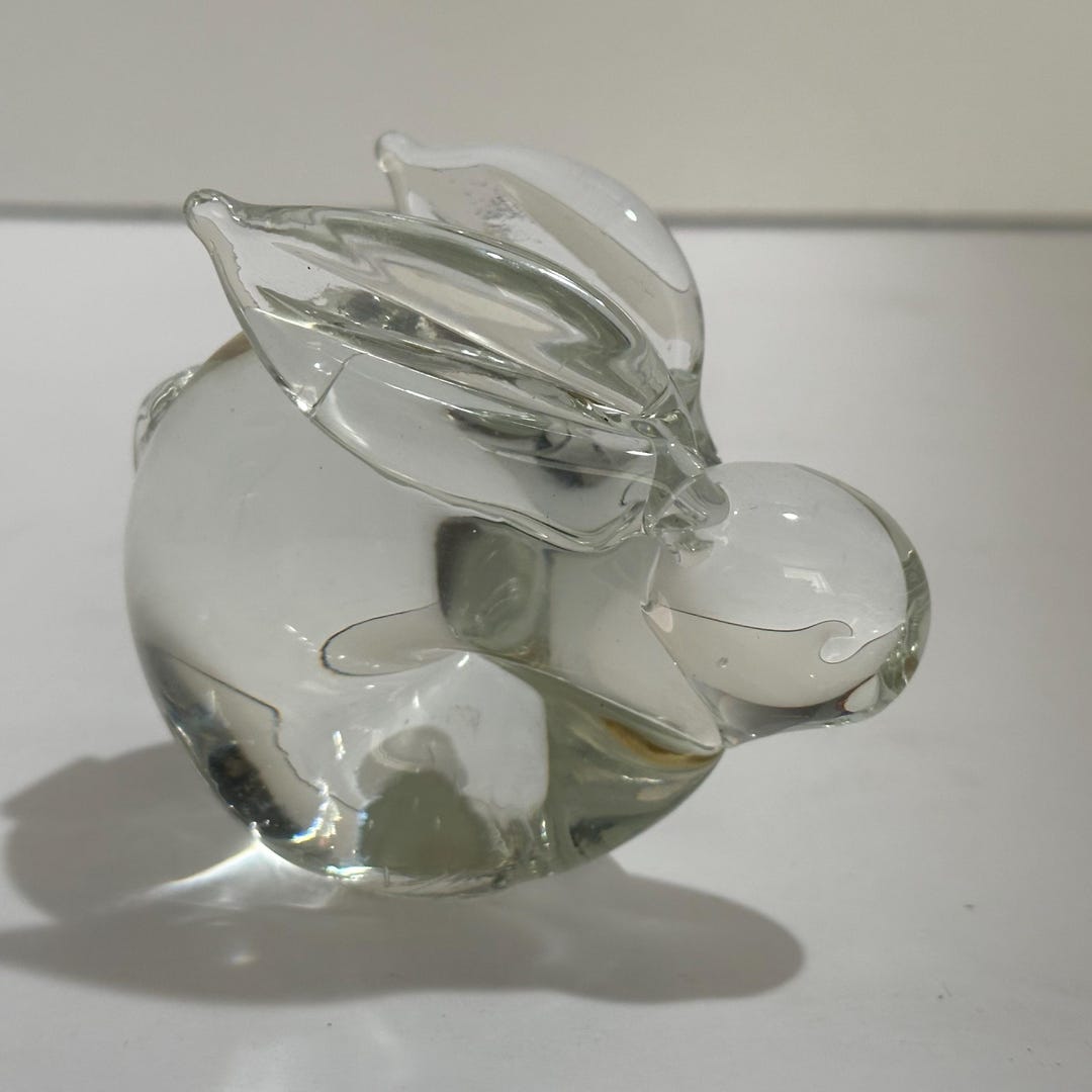 Vintage Art Glass Bunny Rabbit Paperweight - Interpur Taiwan - Etsy