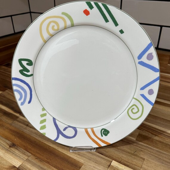 1990s Mikasa Graffiti 12” Serving Platter Chop Plate Charger