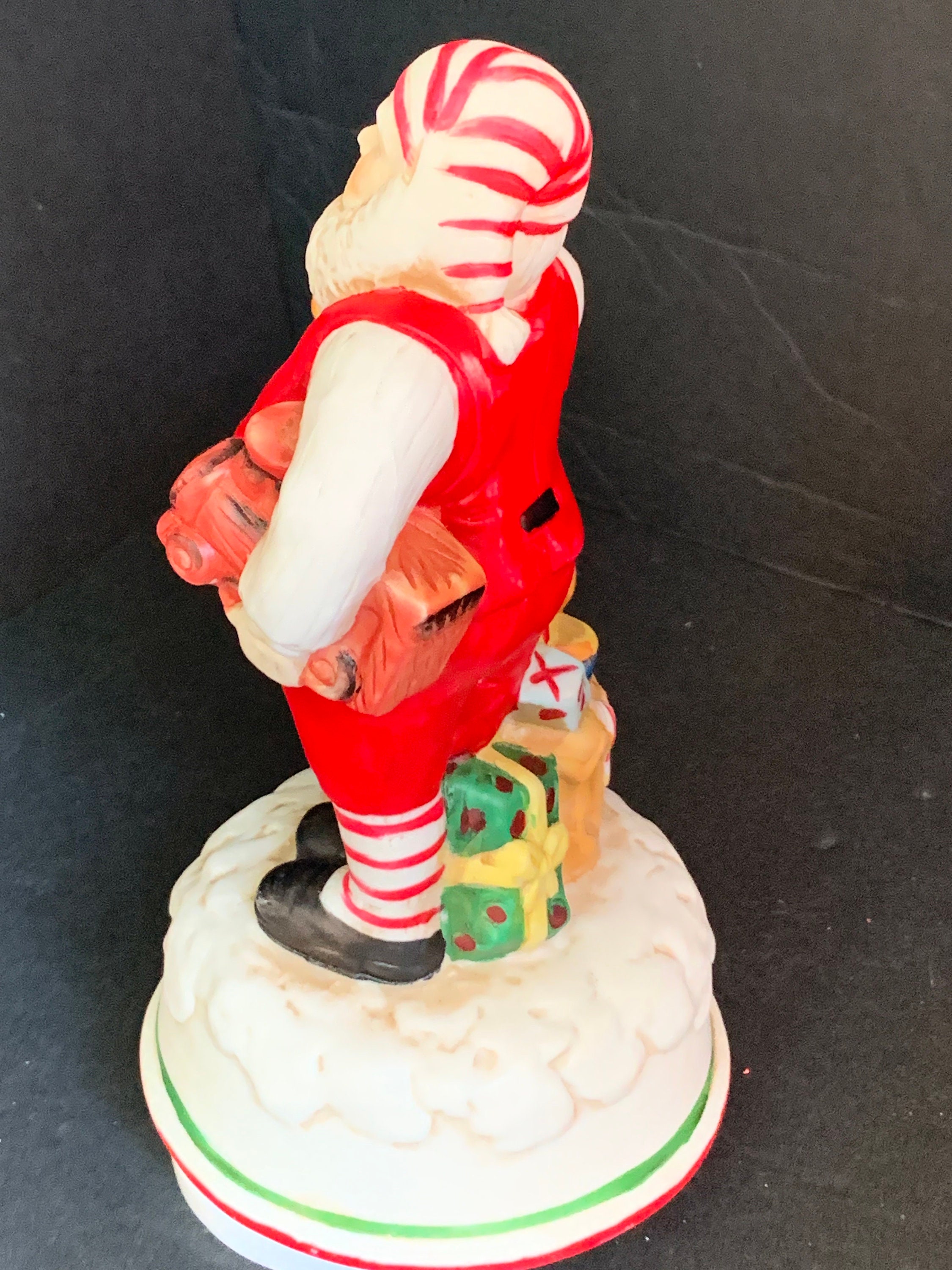 Vintage Rotating Santa Music Box: Plays Santa Claus is Coming to