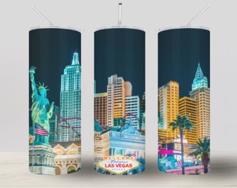 Welcome to Las Vegas Sublimation Design Templates, Inspirational Las Vegas Tumbler, 20oz Skinny Tumbler, PNG Digital Download