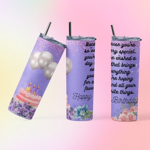 Happy birthday tumbler, Digital download, 20oz tumbler, Birthday cake tumbler, skinny tumbler, JPG tumbler, birthday wish, Birthday party
