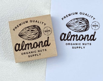 Custom Logo Stamp/Personalized Business Rubber Stamp/Small to Large Size Stamp with Ink Pad/Wood Branding Stamp/Nuts logo stamp/uniquedesign