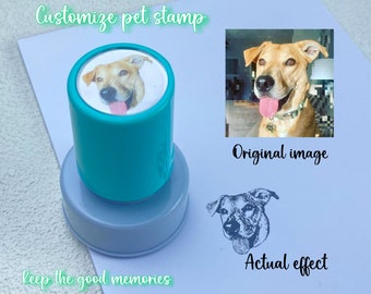 Custom Pet Head Portrait Stamp/Custom Cat & Dog Stamp From Photo/Personalize Stamp on Assignments/Kids Stamp/Custom Pet Portrait Stamp gift