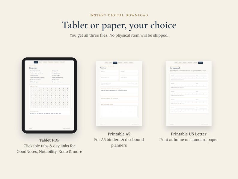 Wealth Clarity Journal, Undated 90 Day Spending Tracker & Impulse Buy Log, Printable and GoodNotes Budget Planner image 7