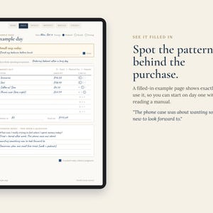 Wealth Clarity Journal, Undated 90 Day Spending Tracker & Impulse Buy Log, Printable and GoodNotes Budget Planner image 2
