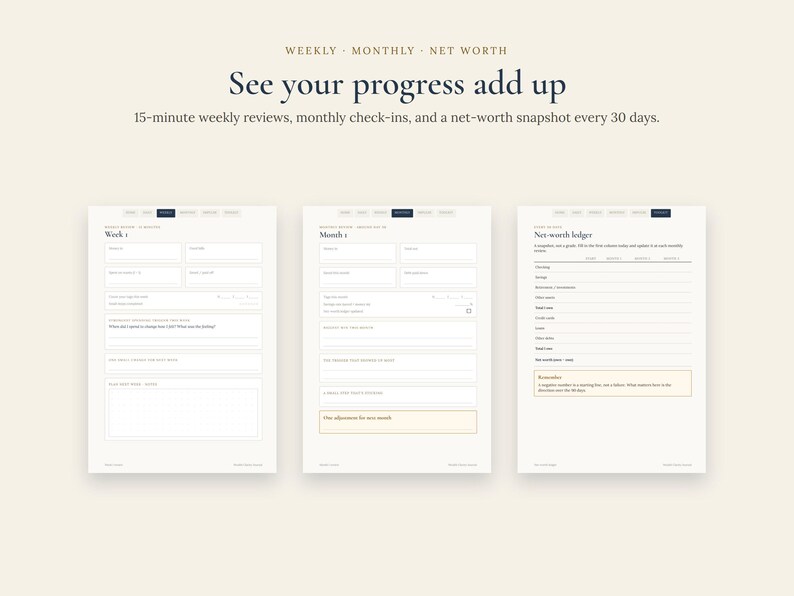 Wealth Clarity Journal, Undated 90 Day Spending Tracker & Impulse Buy Log, Printable and GoodNotes Budget Planner image 5