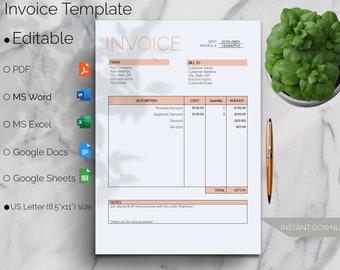 Invoice Template PDF/Google Docs/Word. Business Invoice. Invoice Word. Editable Invoice. Custom Invoice. Printable Invoice. Invoice Form.