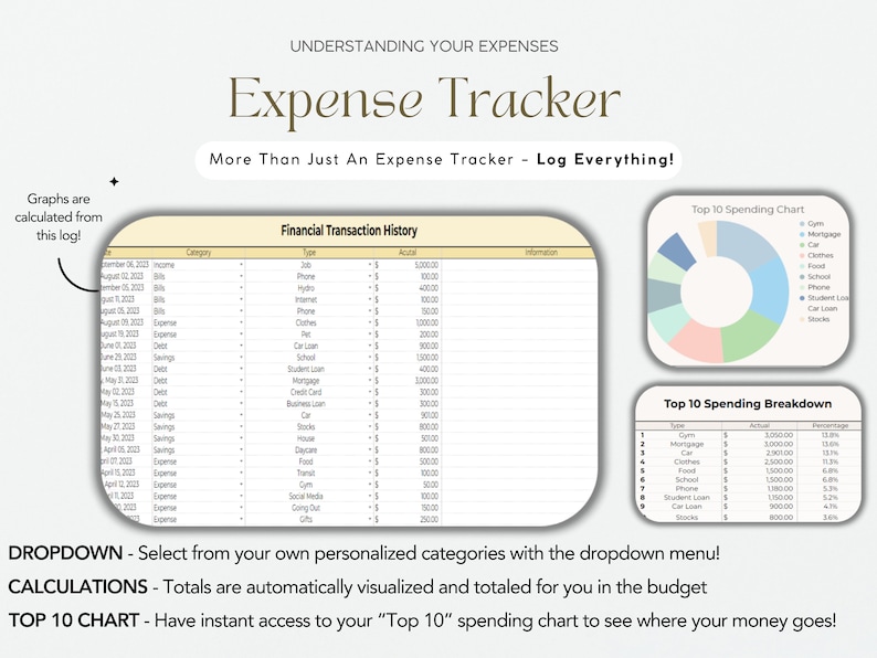 This budget planner has a financial tracker that will keep track of all your payments as well as all of your income.