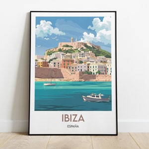 Affiche Ibiza - Dalt Vila - Ibiza poster - Illustration - Wall Art